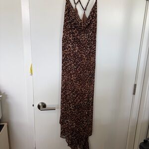 Wild Fable Leopard Print Slip Maxi Long Dress - Brown Size XL